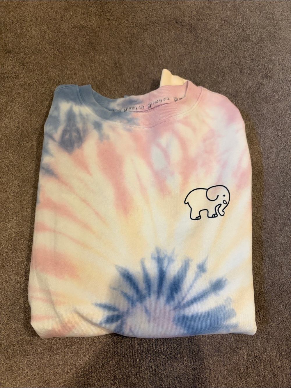 ivory ella Pastel Tie-Dye Crewneck Sweatshirt in Blue, Pink, Yellow